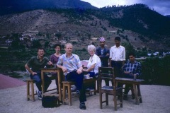 1996, Jumla ear camp - Darren and Naomi Reed, Mike, Ellen, Gom Prasad, Bahadur, Surya
